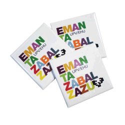 CHAPA CUADRADA BLANCA UPV/EHU