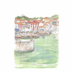 LÁMINA A4 ACUARELA MUNDAKA...